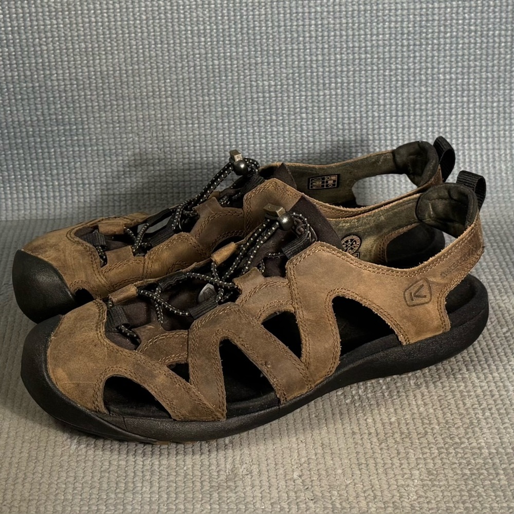 Keen‎ Men’s Brown Leather Closed Toe Waterproof Sandals Size 9